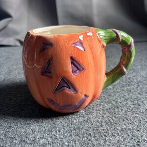 Holiday Home Coffee Mug‎ Pumpkin Jack-O-Lantern 3D Design Halloween Ceramic CSC